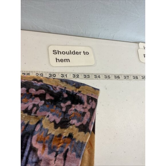 Johnny Was Velvet Kimono Cardigan size LG Water color colorfull 3/4 sleeve silk‎ - Picture 5 of 10